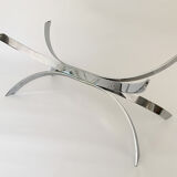 Chromed Vintage Coffe Table with Smoked Glass Top, 1970s