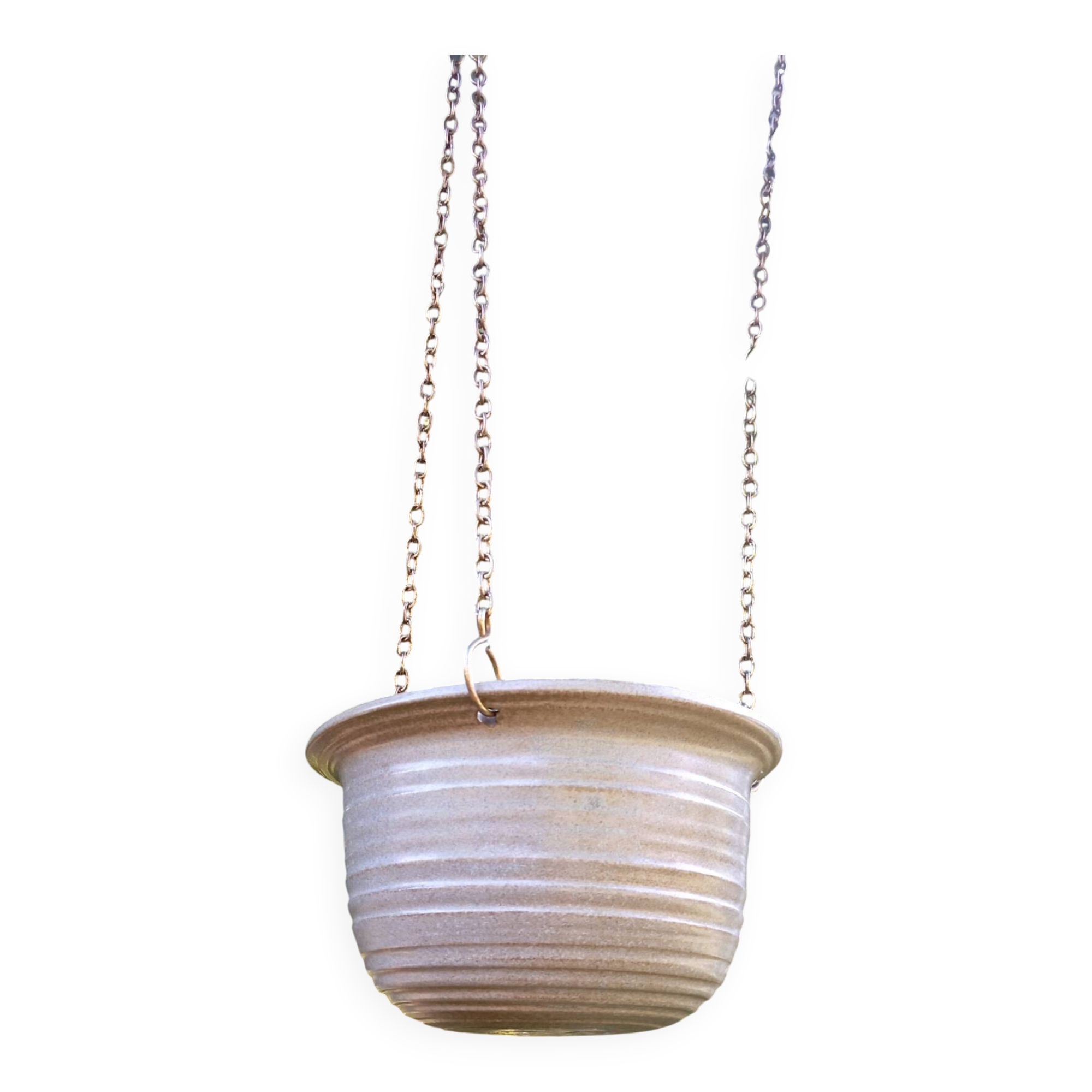 Vintage hanging cache pot - Signed studio ceramic by Griet Malfait