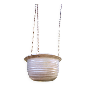 Vintage hanging cache-pot in workshop ceramic signed Griet Malfait.