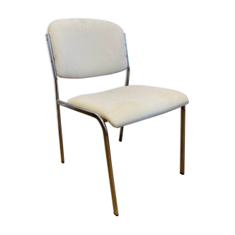 Vintage chair in curly wool