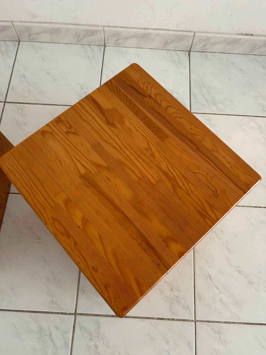 Vintage set of two small cabinets pinewood