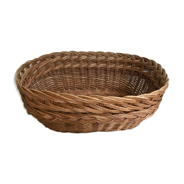 Corbeille ovale en osier tressé 52 cm — Beyit