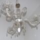 French antique glass and crystal barley twist three-armed four-light chandelier 5135