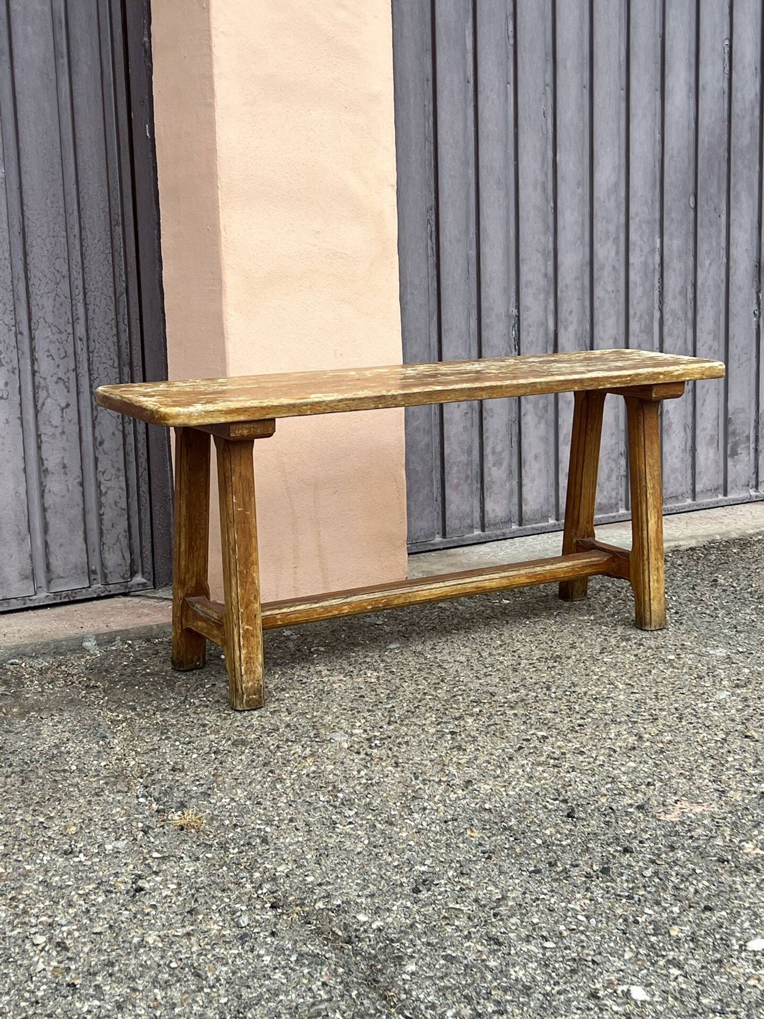 Solid wood bench, French craftsmanship, 102cm