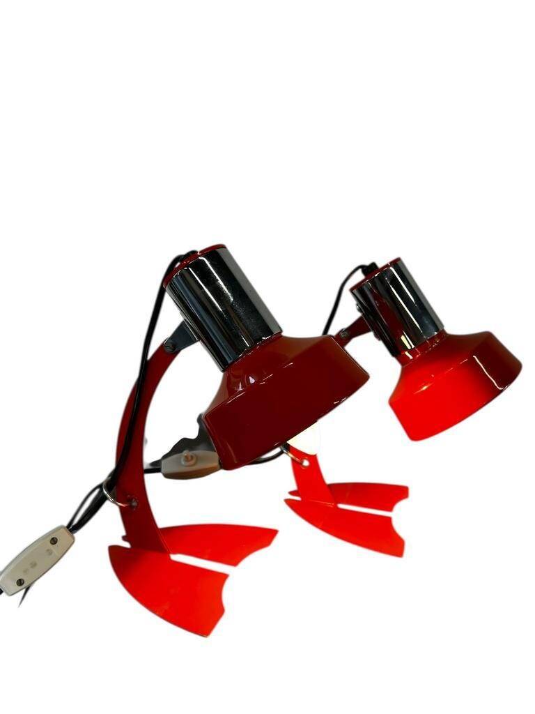 Set of 2 vintage orange table lamps / bedside lamps 'Maxam'