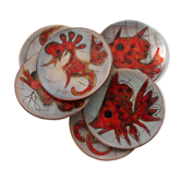 Ceramics plates by Monique Brunner 60s/70s Vallauris