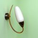 Vintage brass white Opaline Glass Wall Sconce