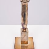Modernistic silver plated bronze candle sticks Early 20th Century