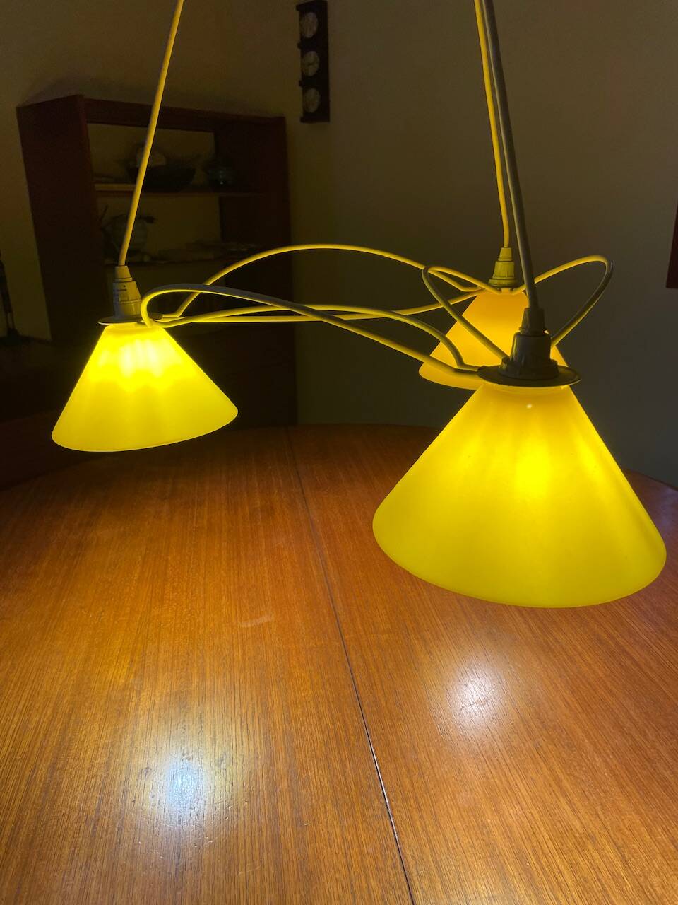 Vintage 3-light pendant light by Le Dauphin circa 1980s