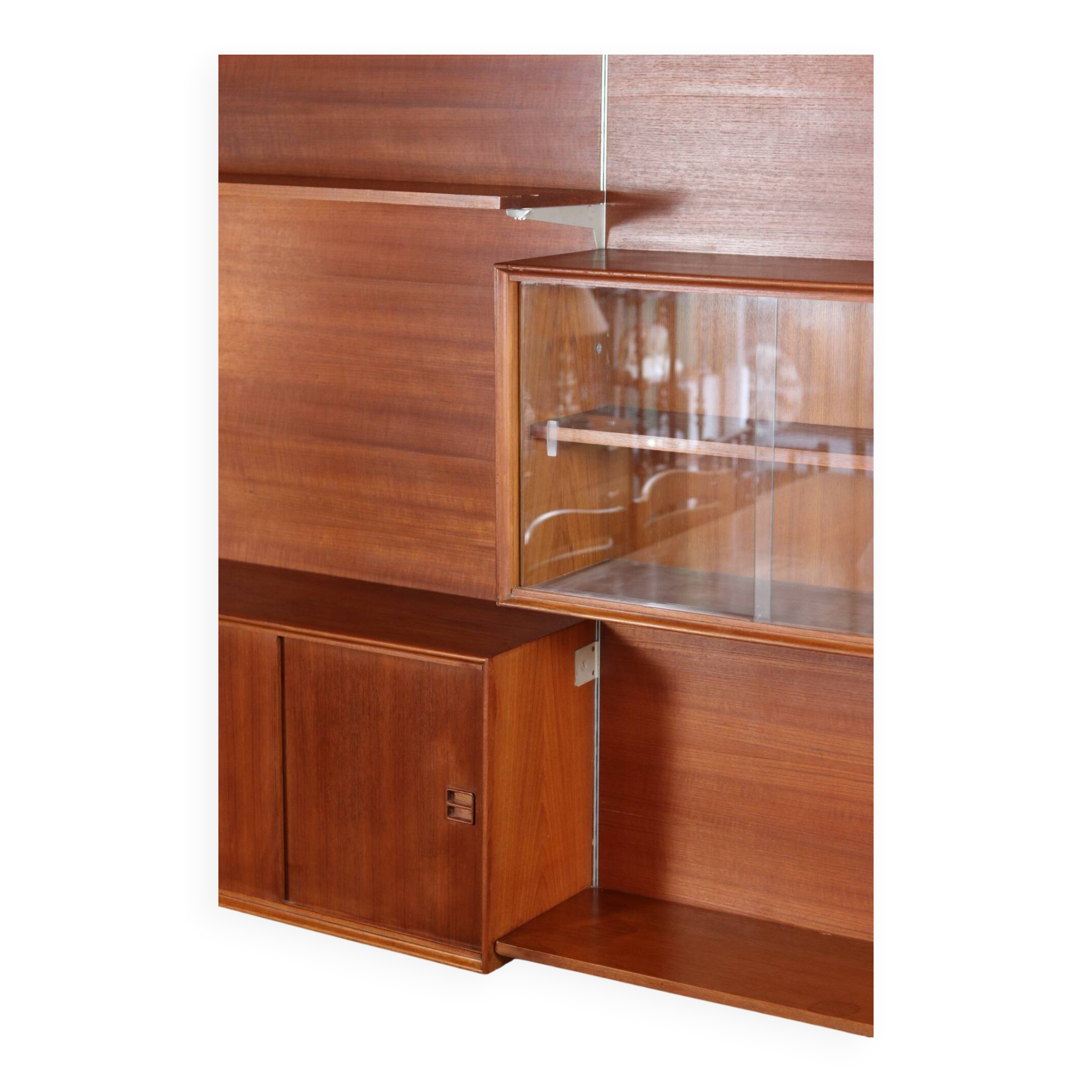 Vintage Scandinavian teak wall unit