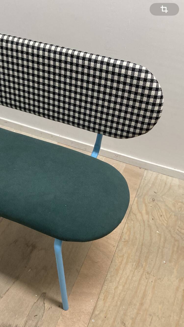 Vichy fabric bench / Aquaclean green