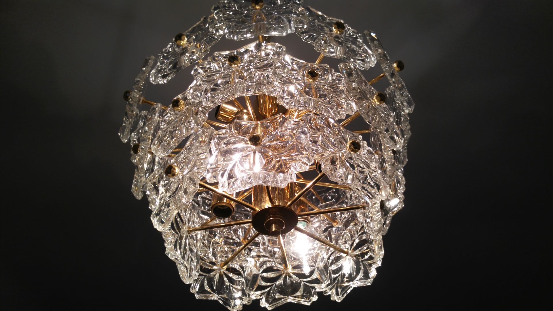 S Kinkeldey 1970 glass chandelier