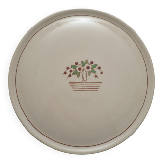 Longwy earthenware dish France with floral decoration