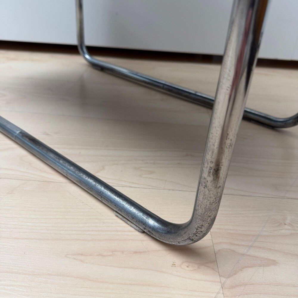 Steel tube side table in black & chrome by Mauser Werke, Germany, 1950