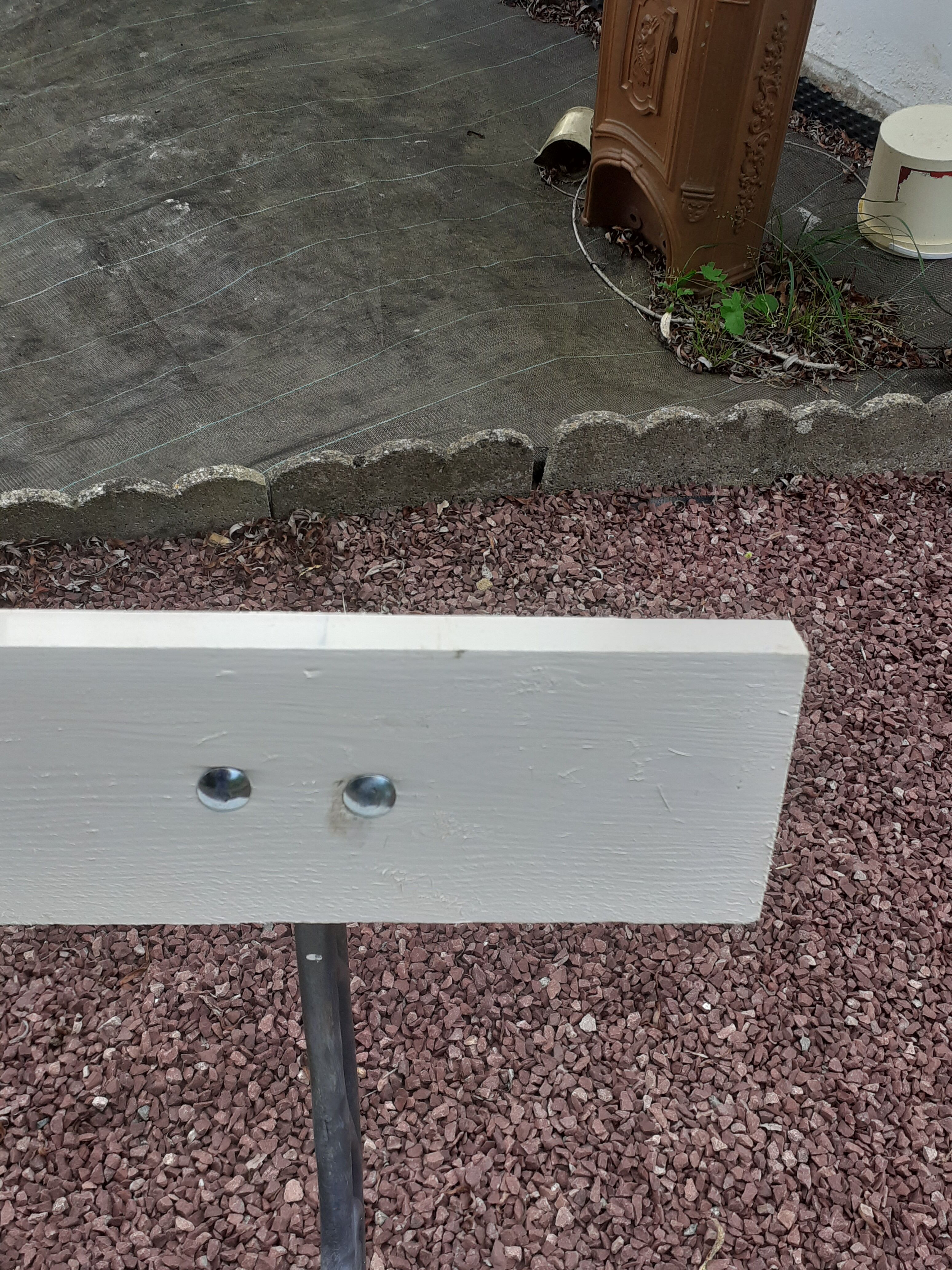 Garden bench with old cast-cast-or-cast-or-cast foot