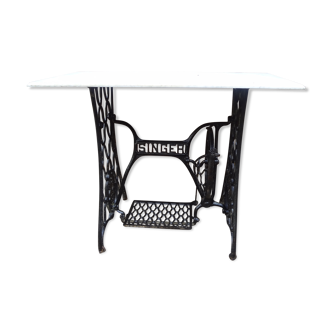Singer table cast iron and marble
