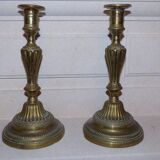 Copper candlestick pair