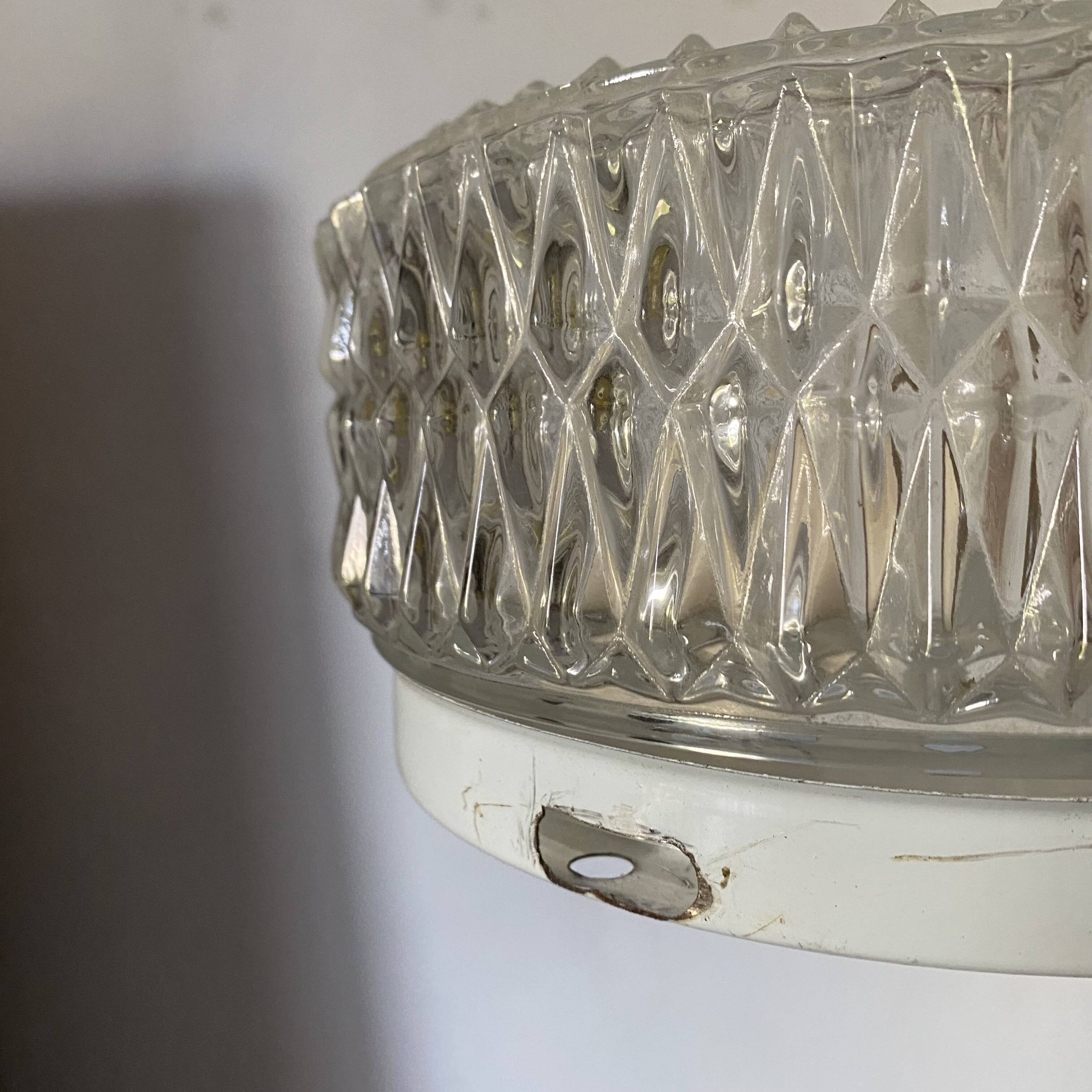 Pair of vintage glass ceiling lights