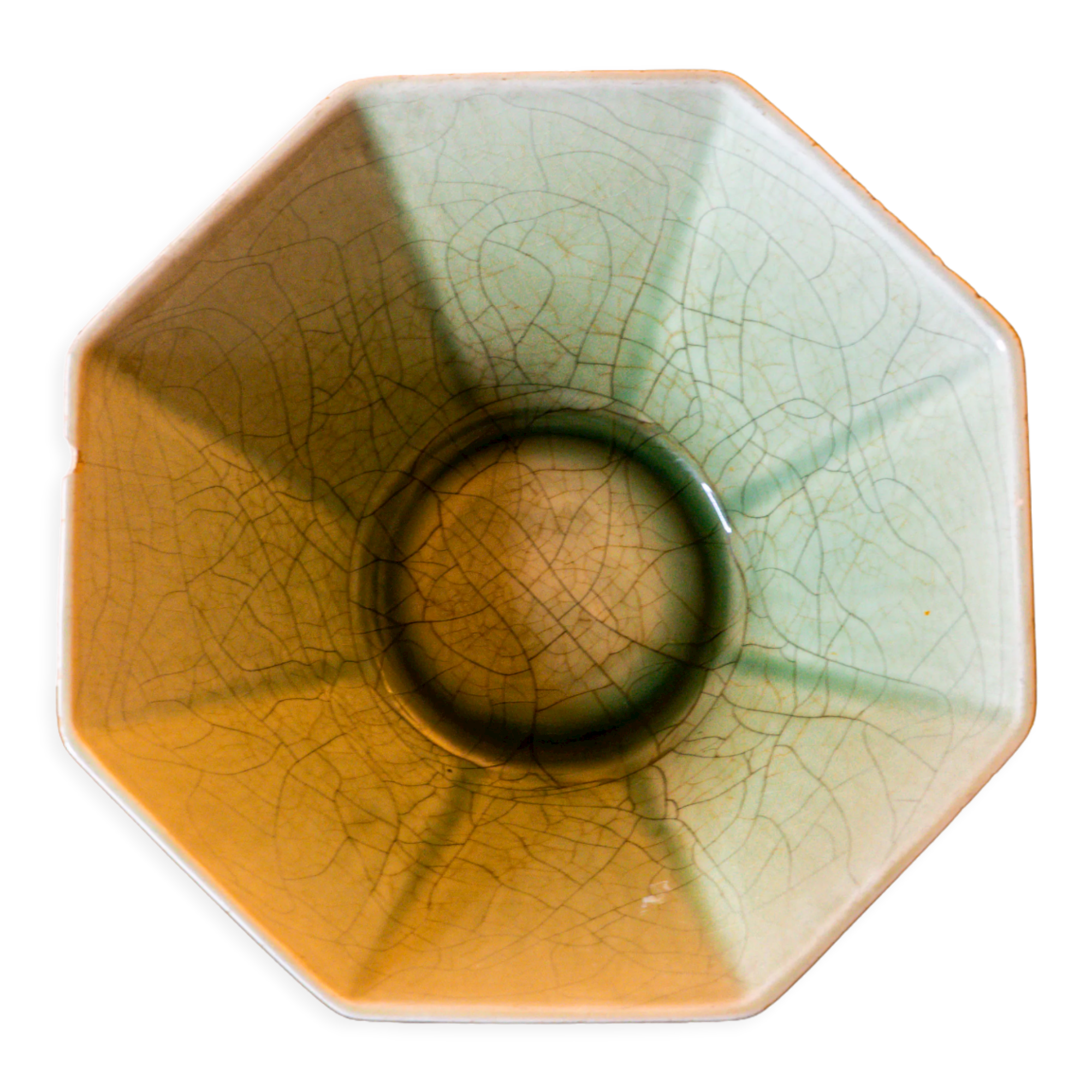 Beautiful emerald green salad bowl in Charolles faince