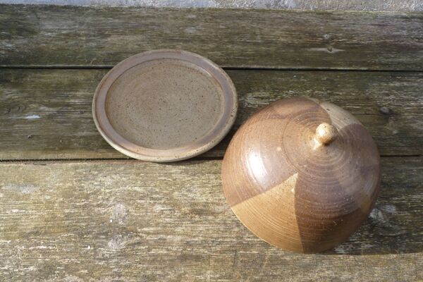 Cloche à fromage en Grés Alain Blanchard vintage 1970 signé