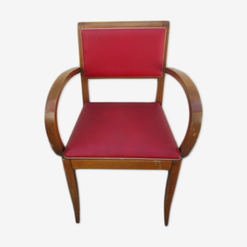 Fauteuil bridge rouge années 50