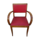 Fauteuil bridge rouge années 50