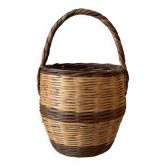 Panier à cueillette en osier et rotin