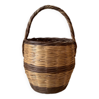 Panier à cueillette en osier et rotin