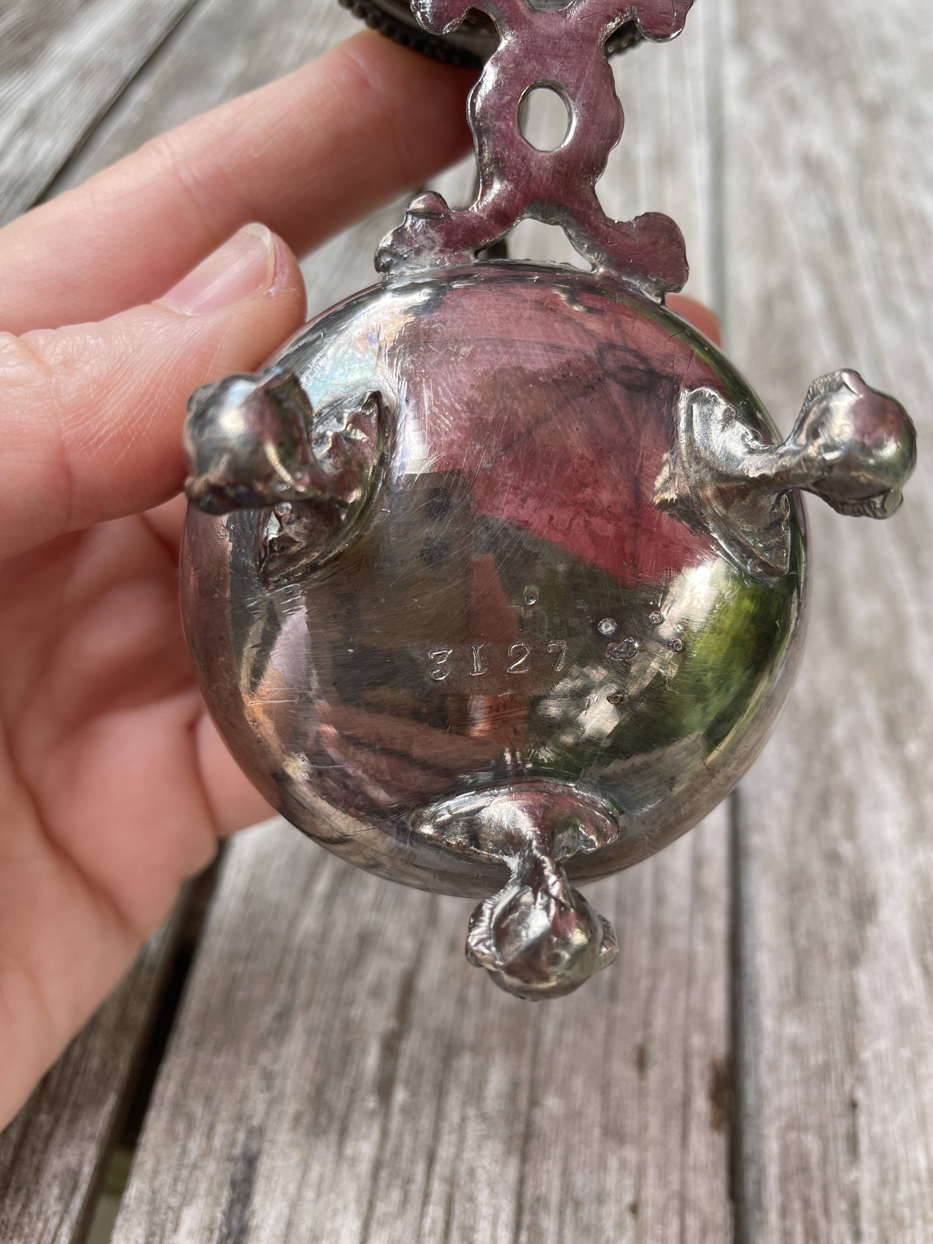 Double silver plated table salt shaker Armand Frenais 19th century Art Nouveau