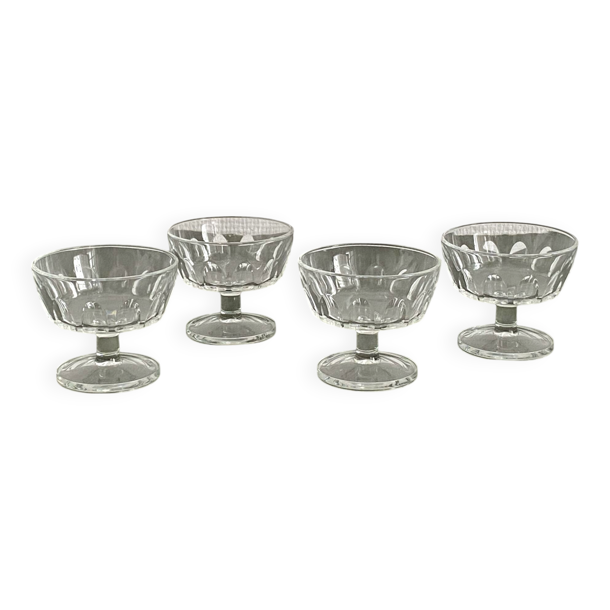 Set of 4 glass ice cream bowls