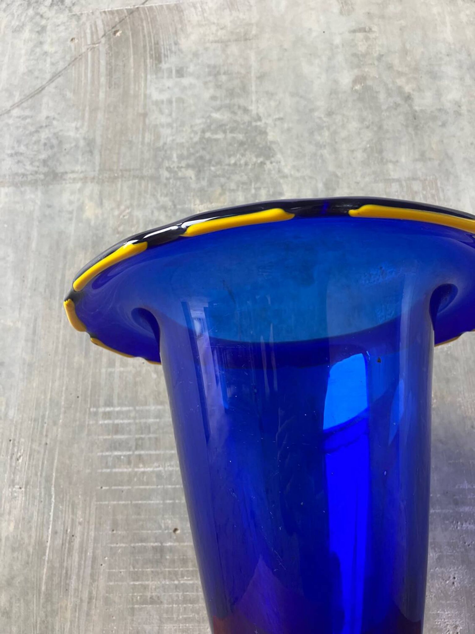 Large blue Murano glass vase 1960s