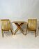Chaises et table ciseaux en bois massif design vintage années 1970