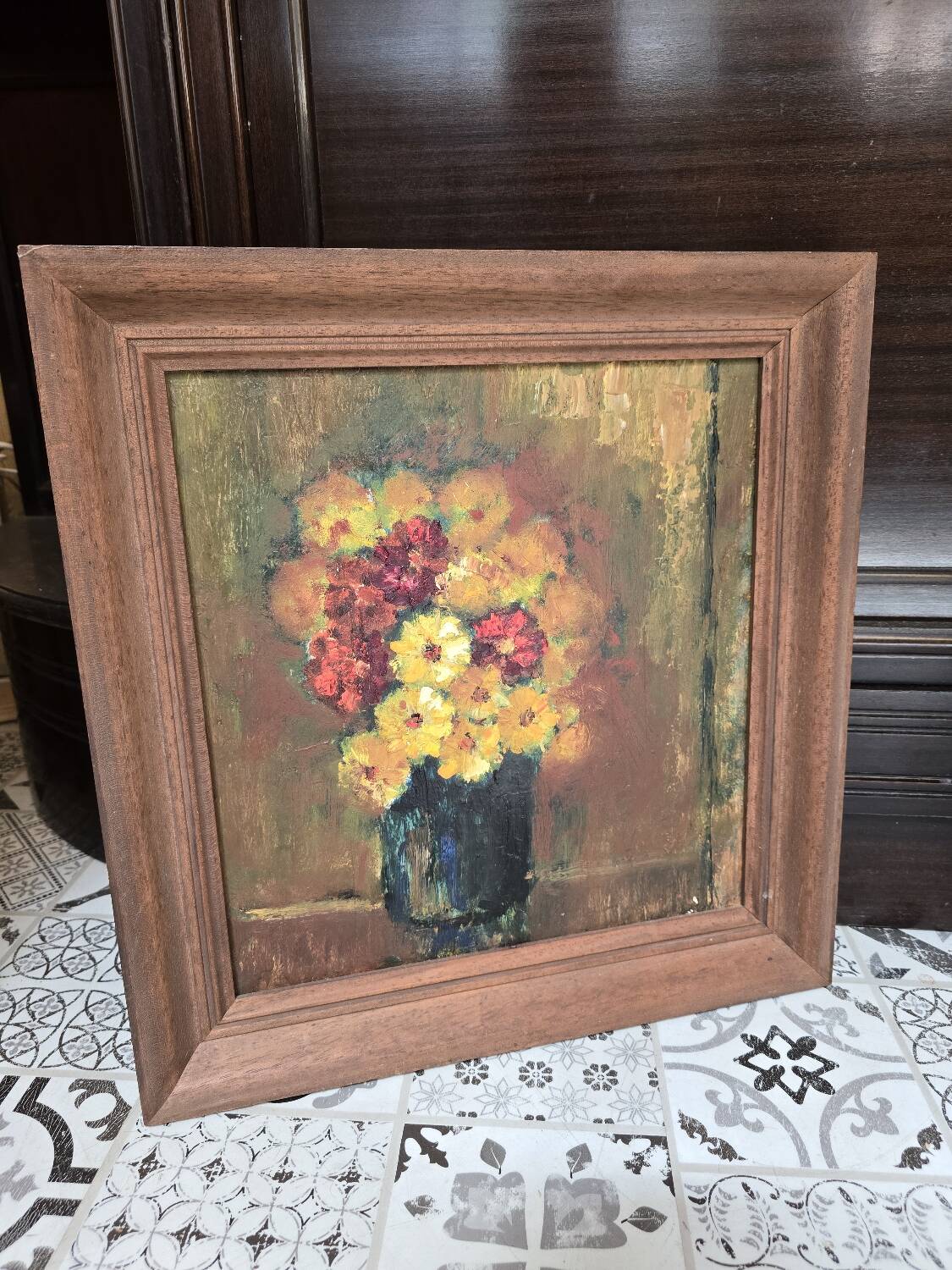 Oil on panel bouquet