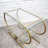 Bauhaus Tubular Brass Side Table, 1930s