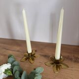 Brass flower candle holders