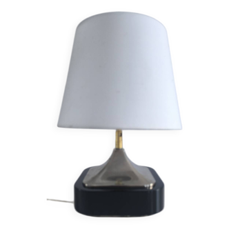 Lampe de table en métal argenté par Jean Curti 1970