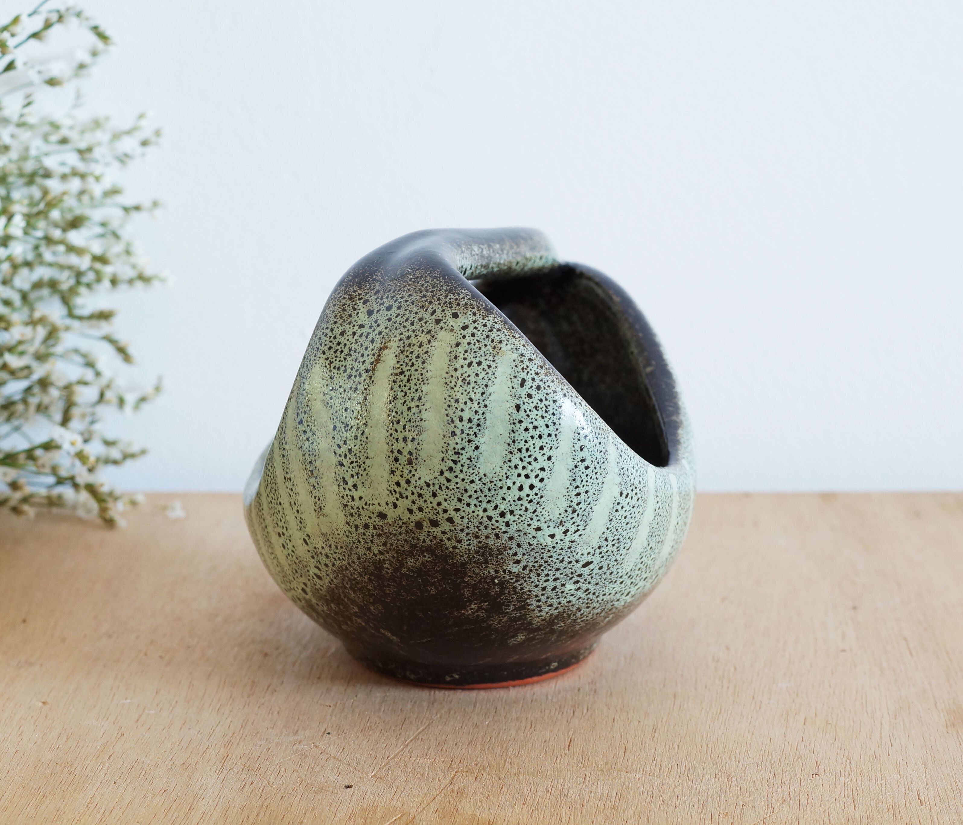 70s glazed ceramic tidy
