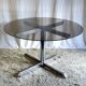 Roche Bobois dining table design chromed metal and smoked glass – 70s