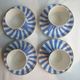 Set of 4 coffee cups and 4 saucers signed Sarreguemines, model FOX TROTT