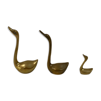 Family of brass swans of the 70s