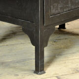 Polished iron medical cabinet, 1930s