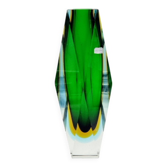 Monumental Mid-Century Sommerso Murano Glass Vase by Flavio Poli for Mandruzzato, Italy, 1960s