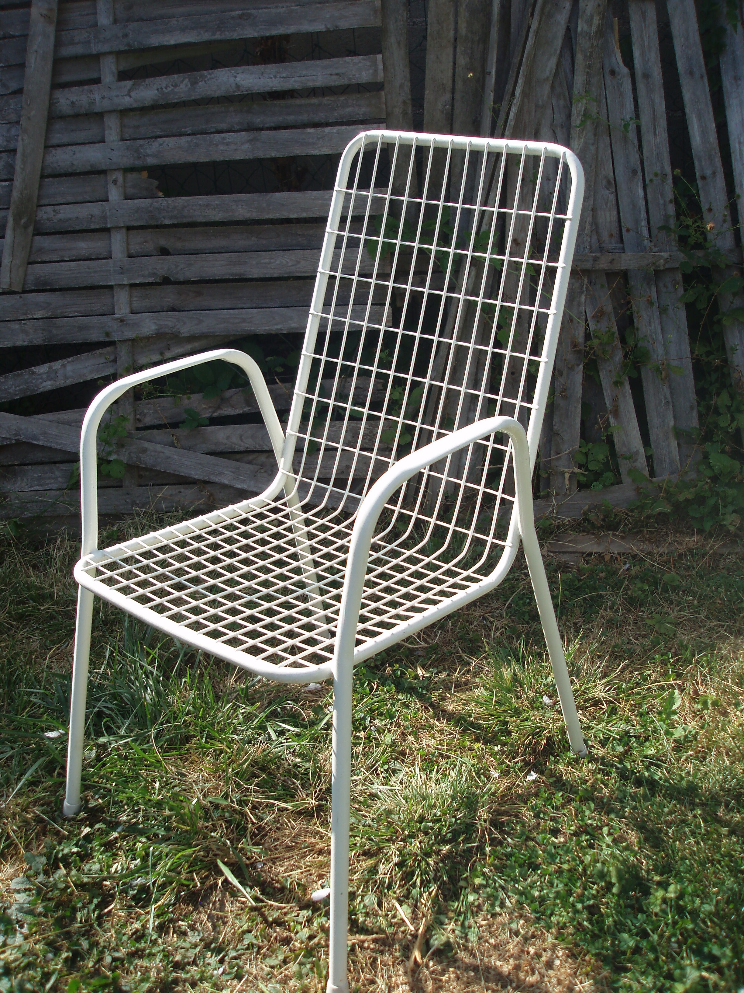 Three emu armchairs model italian vintage iron and rilsan