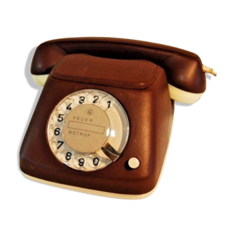 Telephone retro Phone FEUER NOTRUF Germany leather