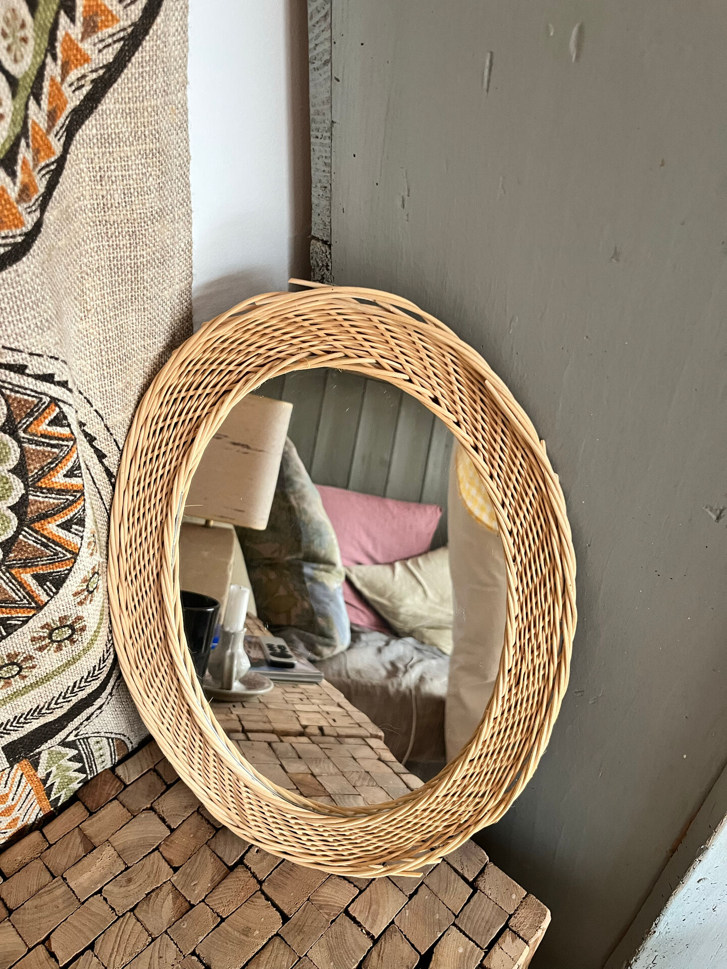 Wicker mirror