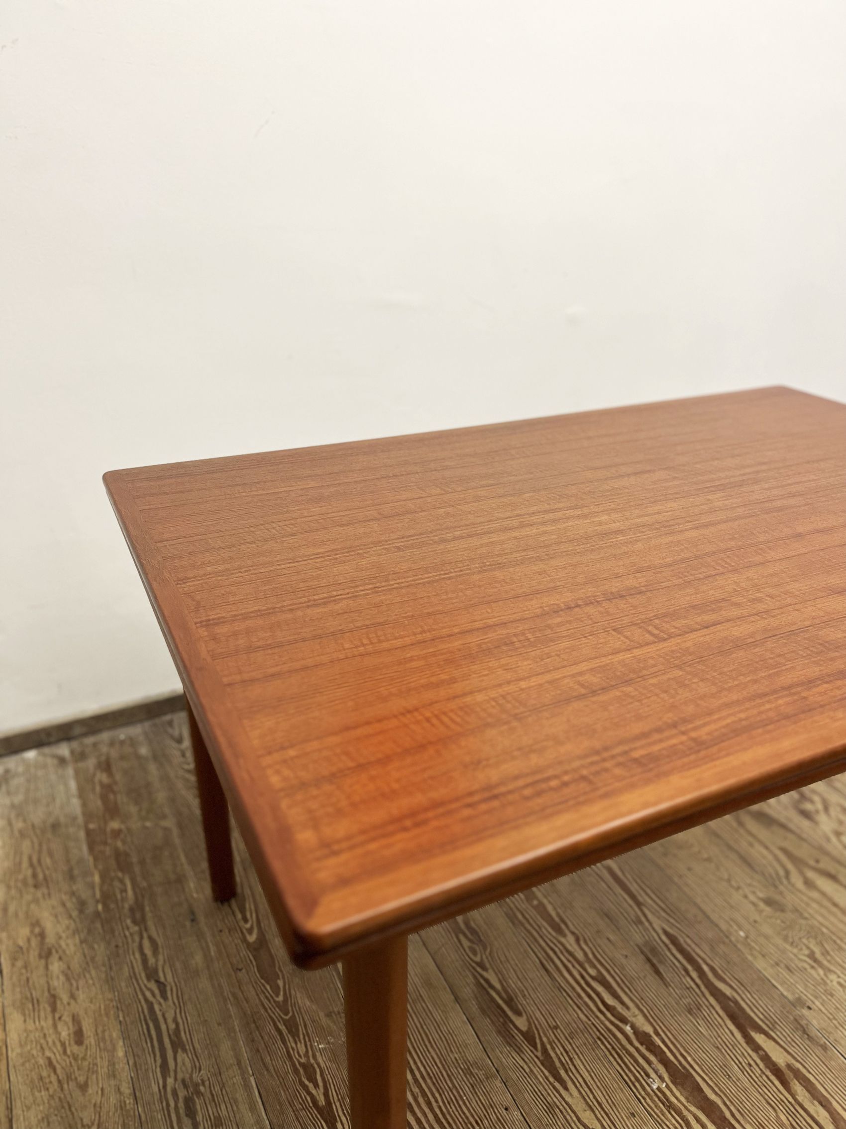 Extendable mid century teak dining table with pull out leaves, denmark, 1950s