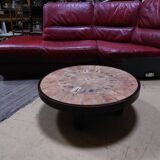 Round coffee table "Herbariums" by Roger Capron - 1960s/1970s - Vallauris