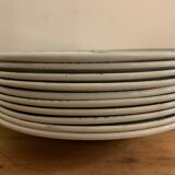 10 dessert plates and Art Deco green Saint Amand serving dish