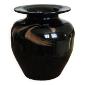 Black vase stamped MV