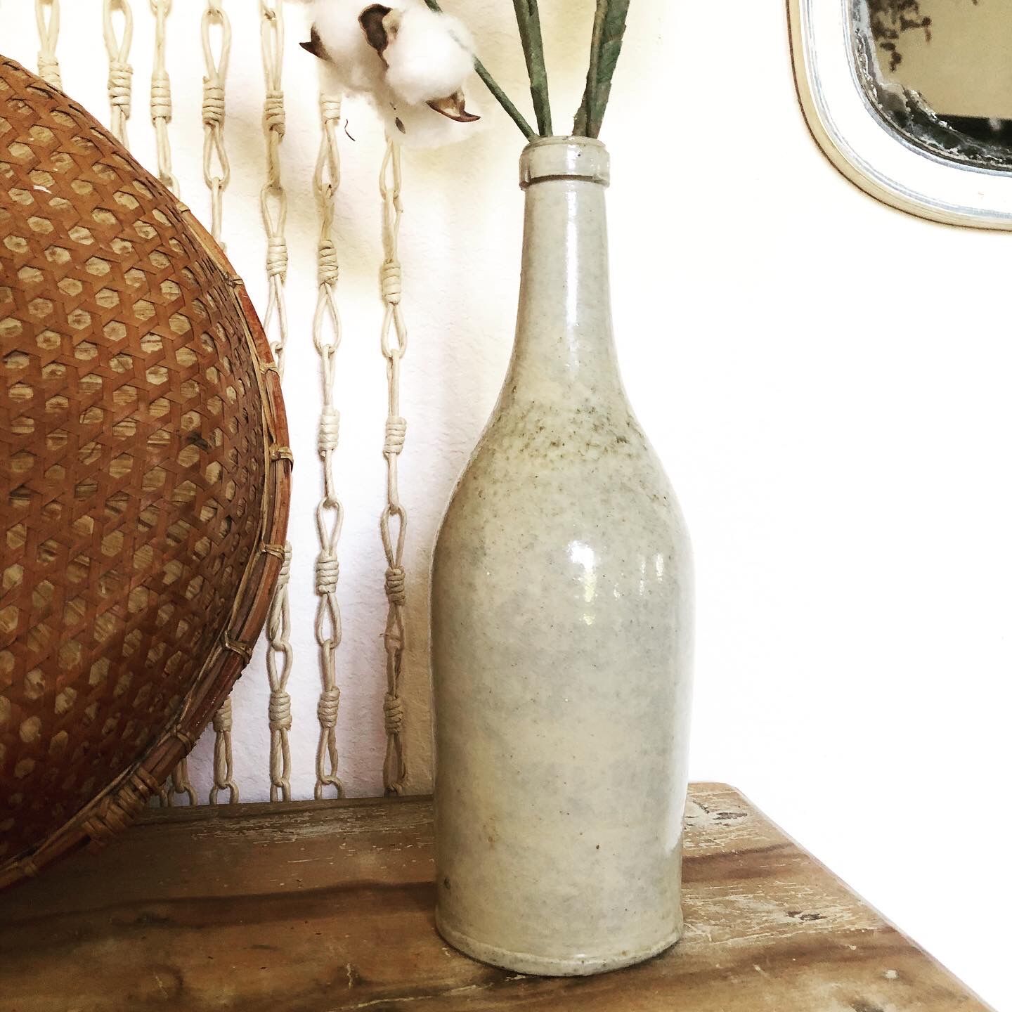 Stamped terracotta bottle